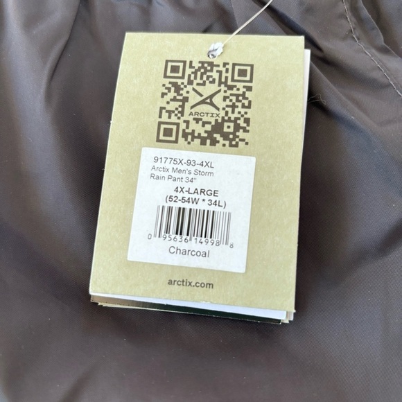 Arctix Mens Storm Rain Pant, Charcoal, Size: 4X - Picture 6 of 9